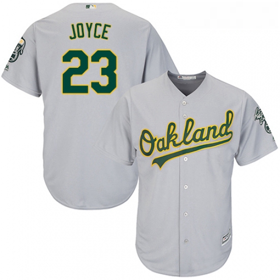 Youth Majestic Oakland Athletics 23 Matt Joyce Replica Grey Road Cool Base MLB Jersey