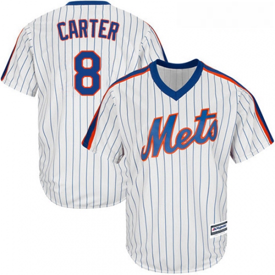 Youth Majestic New York Mets 8 Gary Carter Authentic White Alternate Cool Base MLB Jersey