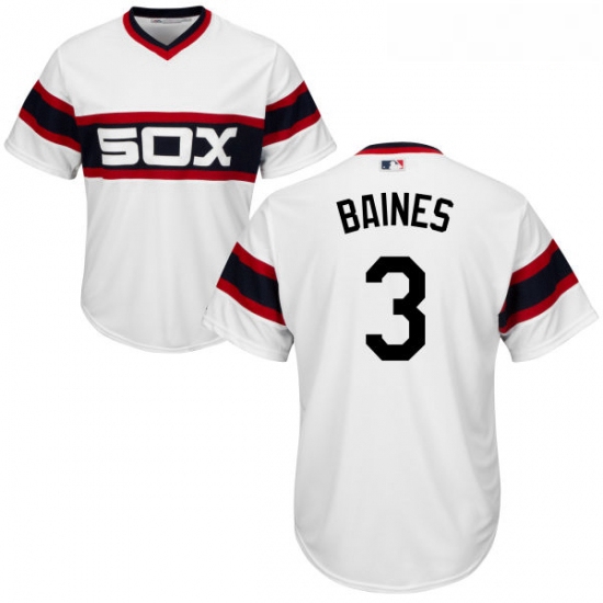 Youth Majestic Chicago White Sox 3 Harold Baines Authentic White 2013 Alternate Home Cool Base MLB J