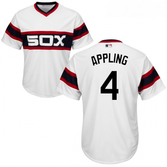 Youth Majestic Chicago White Sox 4 Luke Appling Authentic White 2013 Alternate Home Cool Base MLB Je