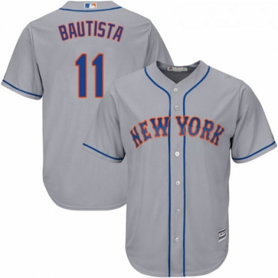 Youth Majestic New York Mets 11 Jose Bautista Authentic Grey Road Cool Base MLB Jersey