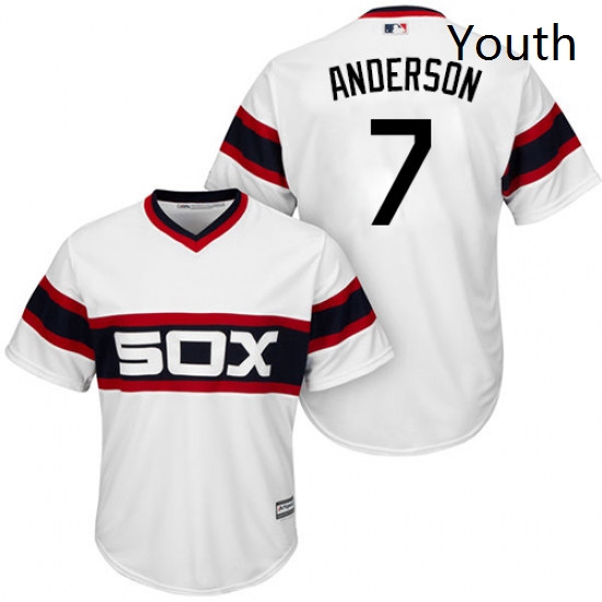 Youth Majestic Chicago White Sox 7 Tim Anderson Authentic White 2013 Alternate Home Cool Base MLB Je