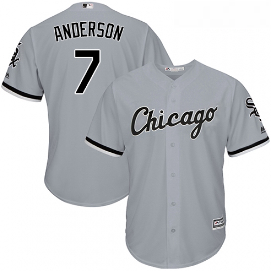 Youth Majestic Chicago White Sox 7 Tim Anderson Replica Grey Road Cool Base MLB Jersey