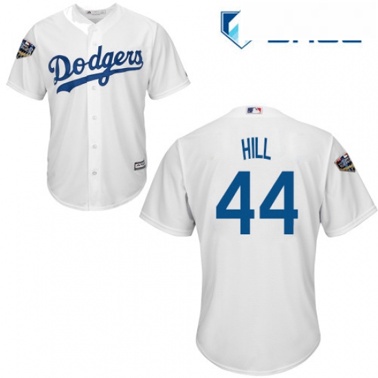 Youth Majestic Los Angeles Dodgers 44 Rich Hill Authentic White Home Cool Base 2018 World Series MLB