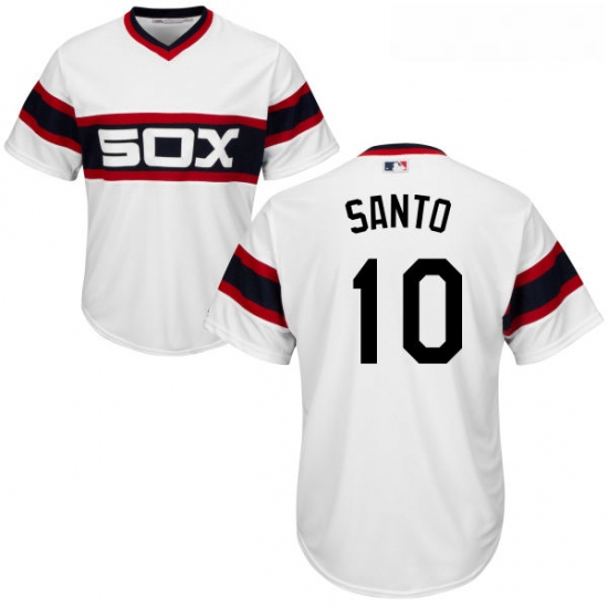 Youth Majestic Chicago White Sox 10 Ron Santo Authentic White 2013 Alternate Home Cool Base MLB Jers