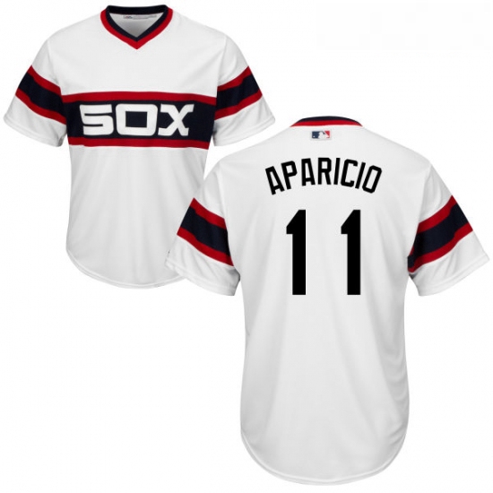 Youth Majestic Chicago White Sox 11 Luis Aparicio Authentic White 2013 Alternate Home Cool Base MLB 