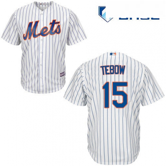 Youth Majestic New York Mets 15 Tim Tebow Authentic White Home C