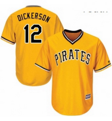 Youth Majestic Pittsburgh Pirates 12 Corey Dickerson Authentic Gold Alternate Cool Base MLB Jersey