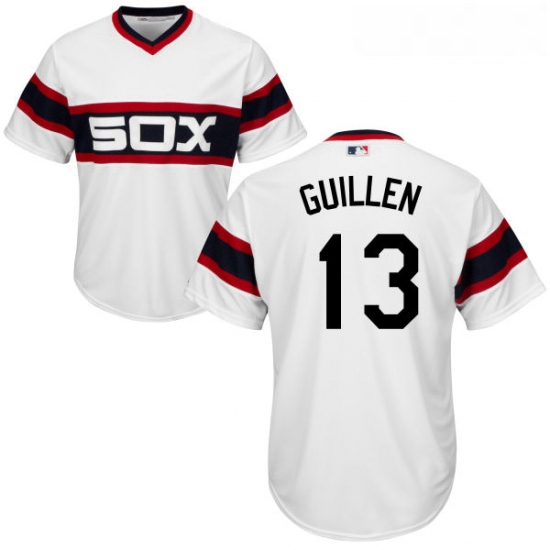 Youth Majestic Chicago White Sox 13 Ozzie Guillen Authentic White 2013 Alternate Home Cool Base MLB 