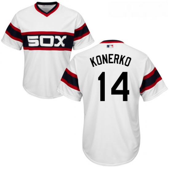 Youth Majestic Chicago White Sox 14 Paul Konerko Authentic White 2013 Alternate Home Cool Base MLB J