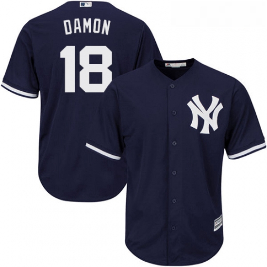 Youth Majestic New York Yankees 18 Johnny Damon Replica Navy Blu