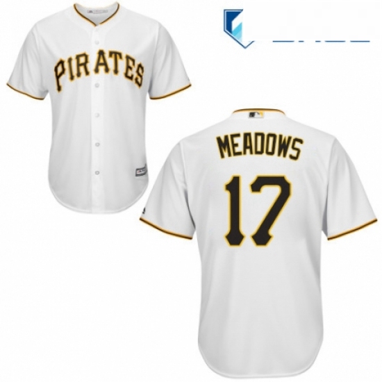 Youth Majestic Pittsburgh Pirates 17 Austin Meadows Authentic White Home Cool Base MLB Jersey