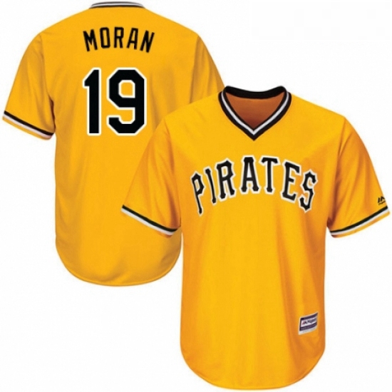 Youth Majestic Pittsburgh Pirates 19 Colin Moran Authentic Gold Alternate Cool Base MLB Jersey