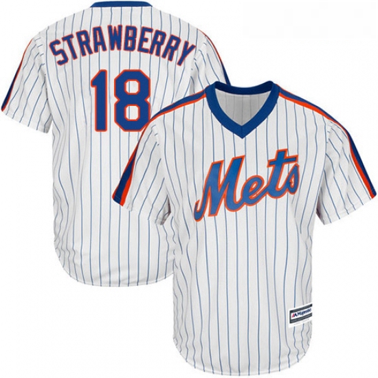 Youth Majestic New York Mets 18 Darryl Strawberry Authentic White Alternate Cool Base MLB Jersey