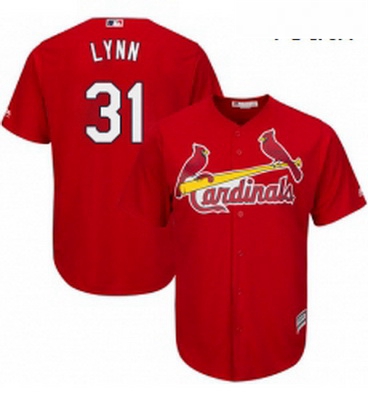 Youth Majestic St Louis Cardinals 31 Lance Lynn Replica Red Alte