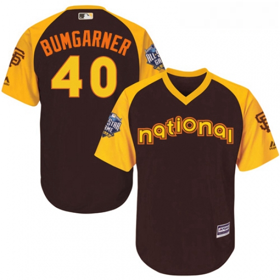 Youth Majestic San Francisco Giants 40 Madison Bumgarner Authentic Brown 2016 All Star National Leag