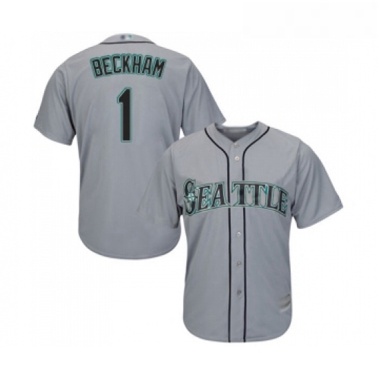 Youth Seattle Mariners 1 Tim Beckham Replica Grey Road Cool Base Baseball Jersey