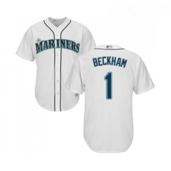 Youth Seattle Mariners 1 Tim Beckham Replica White Home Cool Bas