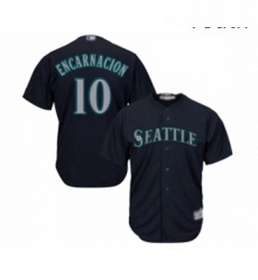 Youth Seattle Mariners 10 Edwin Encarnacion Replica Navy Blue Alternate 2 Cool Base Baseball Jersey