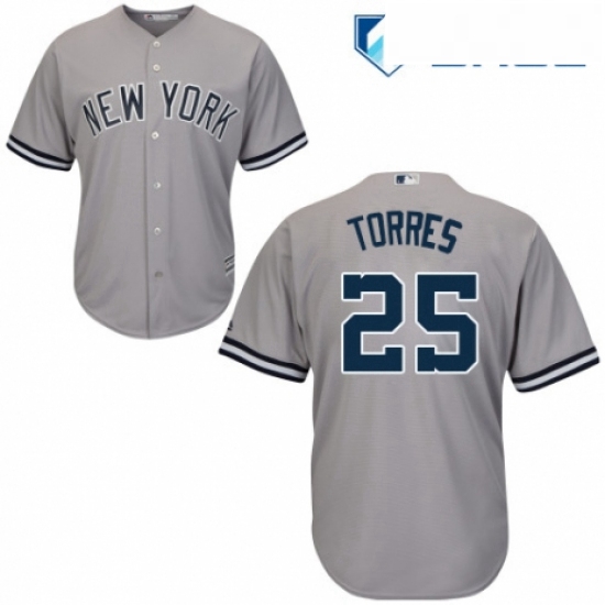 Youth Majestic New York Yankees 25 Gleyber Torres Authentic Grey