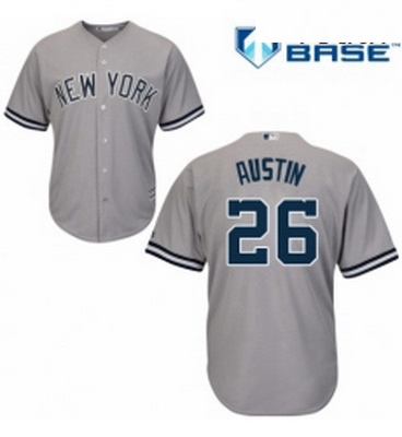 Youth Majestic New York Yankees 26 Tyler Austin Authentic Grey Road MLB Jersey