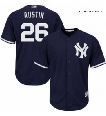 Youth Majestic New York Yankees 26 Tyler Austin Authentic Navy Blue Alternate MLB Jersey