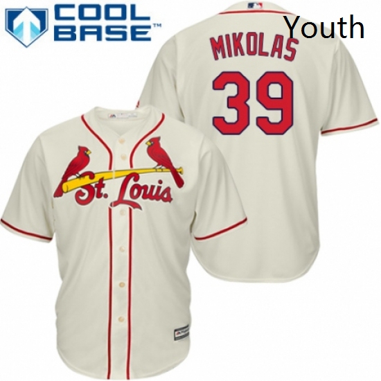 Youth Majestic St Louis Cardinals 39 Miles Mikolas Authentic Cream Alternate Cool Base MLB Jersey