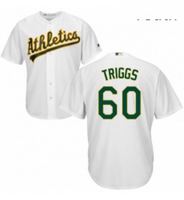 Youth Majestic Oakland Athletics 60 Andrew Triggs Authentic Whit