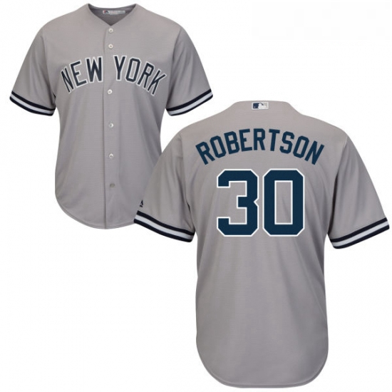 Youth Majestic New York Yankees 30 David Robertson Replica Grey Road MLB Jersey