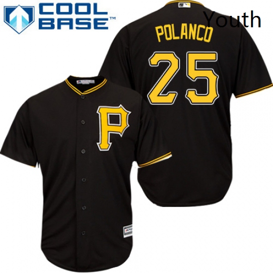 Youth Majestic Pittsburgh Pirates 25 Gregory Polanco Authentic B