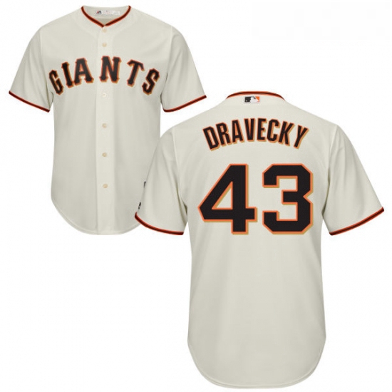 Youth Majestic San Francisco Giants 43 Dave Dravecky Authentic Cream Home Cool Base MLB Jersey