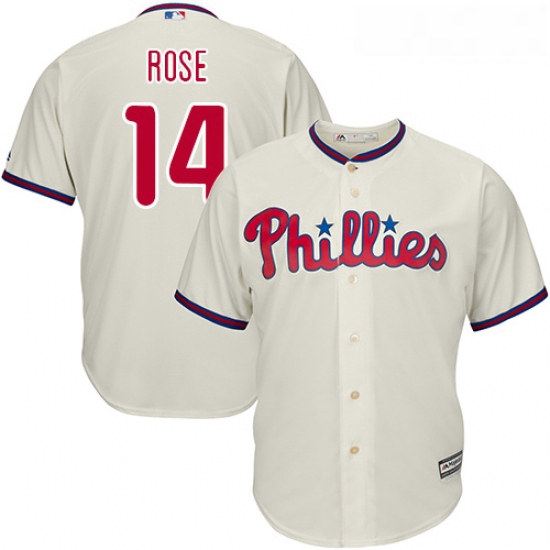 Youth Majestic Philadelphia Phillies 14 Pete Rose Replica Cream Alternate Cool Base MLB Jersey