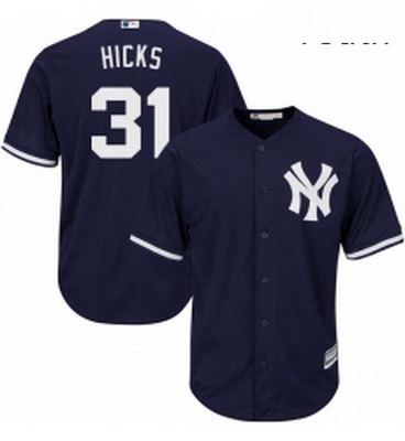 Youth Majestic New York Yankees 31 Aaron Hicks Replica Navy Blue