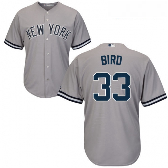 Youth Majestic New York Yankees 33 Greg Bird Replica Grey Road MLB Jersey