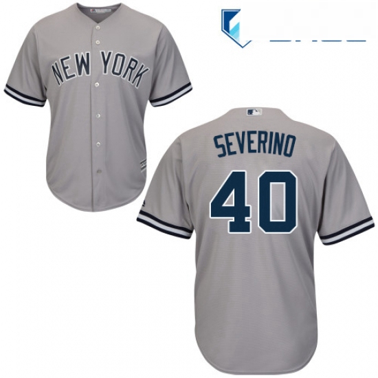 Youth Majestic New York Yankees 40 Luis Severino Authentic Grey Road MLB Jersey