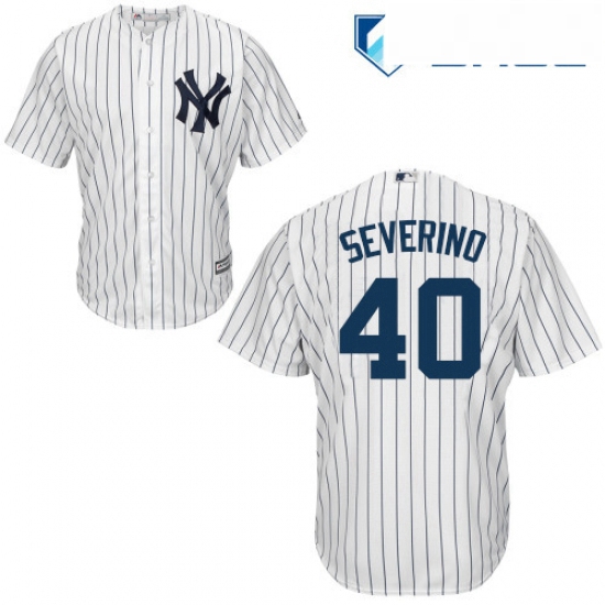 Youth Majestic New York Yankees 40 Luis Severino Authentic White Home MLB Jersey