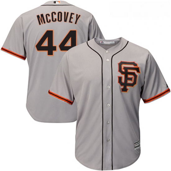 Youth Majestic San Francisco Giants 44 Willie McCovey Authentic Grey Road 2 Cool Base MLB Jersey