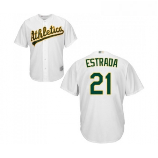 Youth Oakland Athletics 21 Marco Estrada Replica White Home Cool Base Baseball Jersey