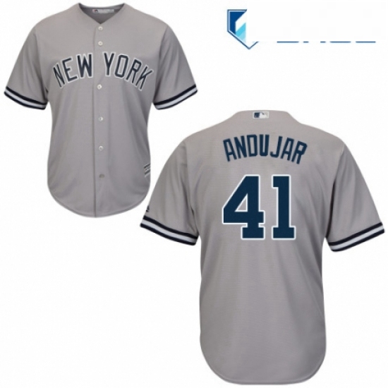 Youth Majestic New York Yankees 41 Miguel Andujar Authentic Grey Road MLB Jersey