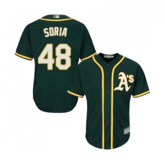 Youth Oakland Athletics 48 Joakim Soria Replica Green Alternate 