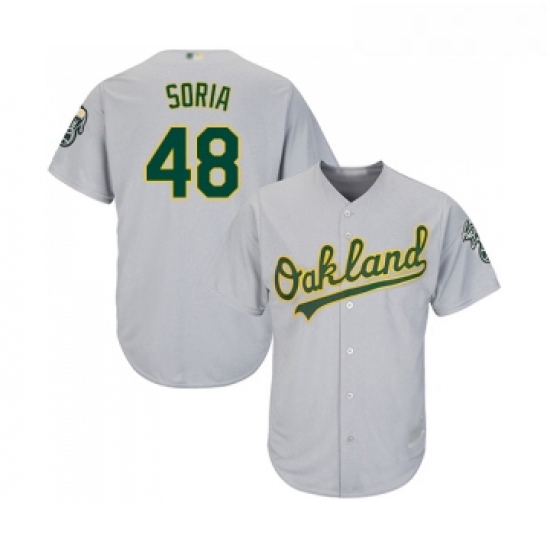 Youth Oakland Athletics 48 Joakim Soria Replica Grey Road Cool B