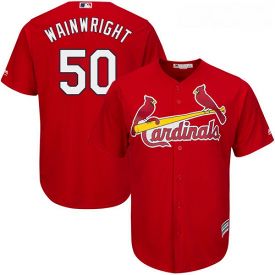 Youth Majestic St Louis Cardinals 50 Adam Wainwright Authentic R
