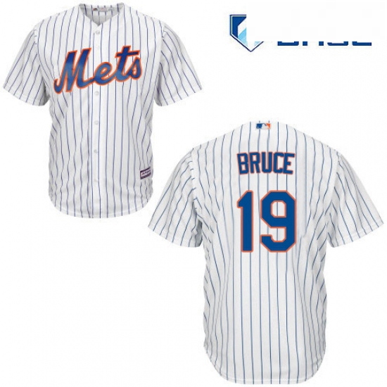 Youth Majestic New York Mets 19 Jay Bruce Authentic White Home Cool Base MLB Jersey