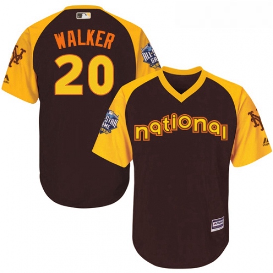 Youth Majestic New York Mets 20 Neil Walker Authentic Brown 2016 All Star National League BP Cool Ba