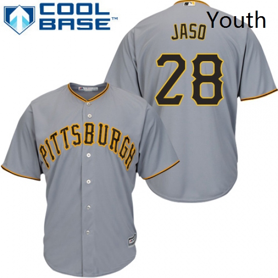 Youth Majestic Pittsburgh Pirates 28 John Jaso Replica Grey Road