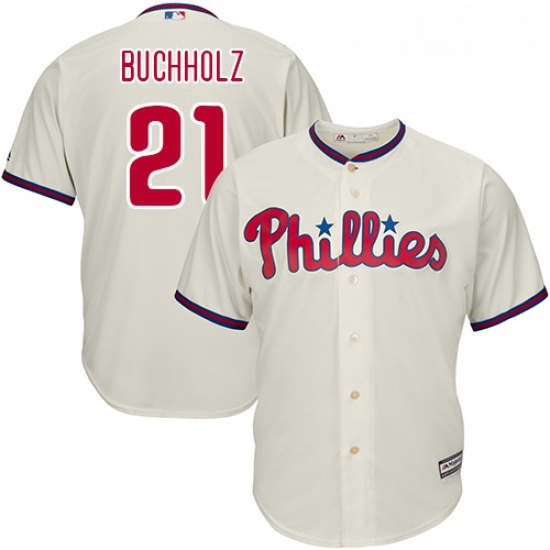 Youth Majestic Philadelphia Phillies 21 Clay Buchholz Authentic 