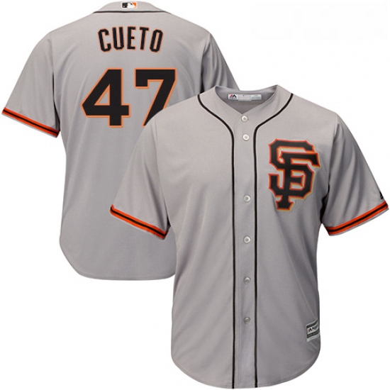 Youth Majestic San Francisco Giants 47 Johnny Cueto Replica Grey