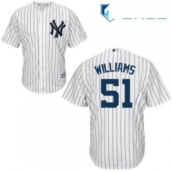 Youth Majestic New York Yankees 51 Bernie Williams Authentic White Home MLB Jersey