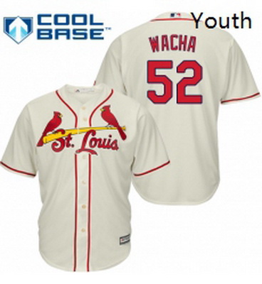 Youth Majestic St Louis Cardinals 52 Michael Wacha Replica Cream Alternate Cool Base MLB Jersey