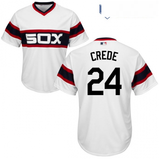 Youth Majestic Chicago White Sox 24 Joe Crede Authentic White 2013 Alternate Home Cool Base MLB Jers